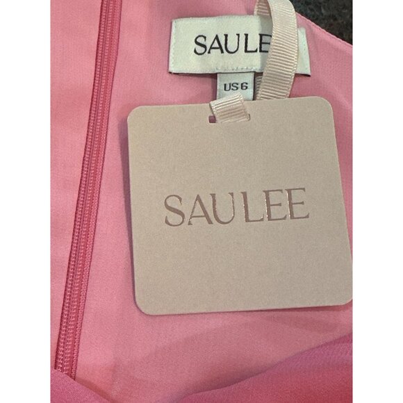 SAU LEE Helene Dress in Pink 6 New Womens Chiffon Maxi Gown - Picture 9 of 14